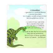 Grandson Poem - Dinosaur Notitieblok (Voorkant)