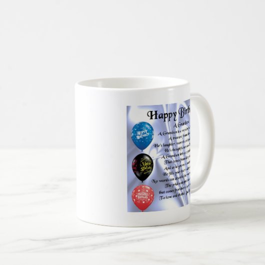 Grandson Poem - Happy Birthday Koffiemok (Voorkant rechts)
