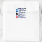 Grandson Poem - Happy Birthday Vierkante Sticker (Tas)