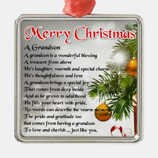 Grandson Poem - kerstontwerp Metalen Ornament (Voorkant)