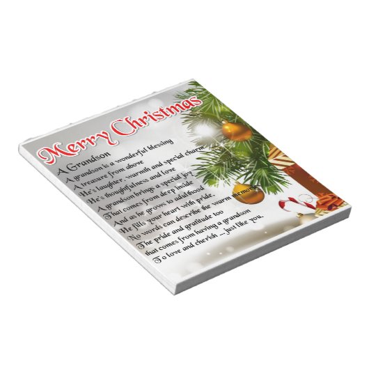 Grandson Poem - kerstontwerp Notitieblok (Schuin)