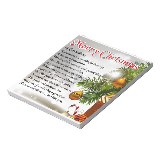 Grandson Poem - kerstontwerp Notitieblok (Linkerzijde)