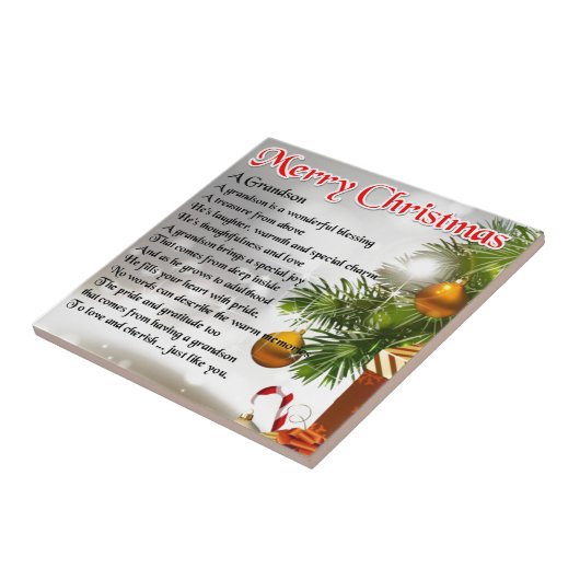 Grandson Poem - kerstontwerp Tegeltje (Zijkant)