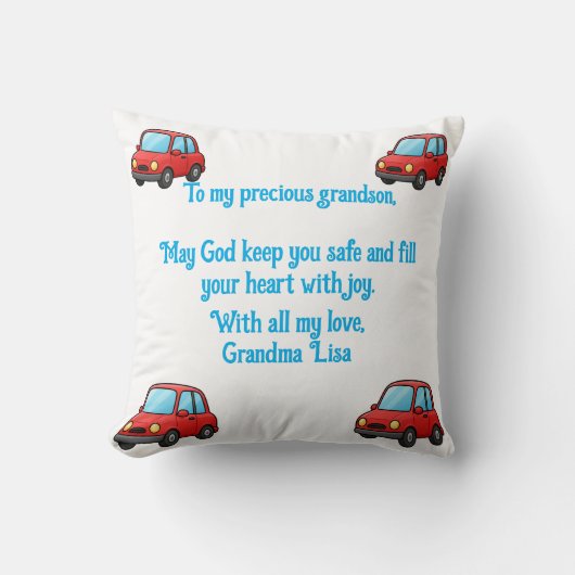 Grandson Prayer From Grandma Throw Pillow Kussen (Voorkant)