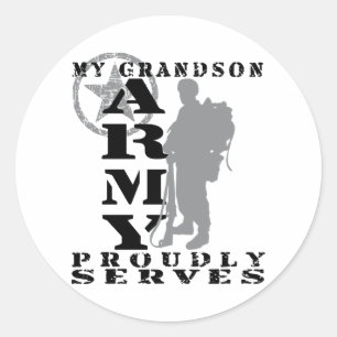 Grandson Prouly Serves - ARMY Ronde Sticker