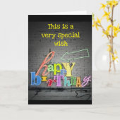 **GRANDSON** SCHRIJVEN IS OP DE WALL BIRTHDAY CARD KAART (Gele Bloem)