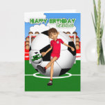 Grandson Soccer Football Birthday Wenskaart Kaart<br><div class="desc">Voetbal/Football Wenskaart</div>