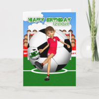 Grandson Soccer Football Verjaardag Wenskaart