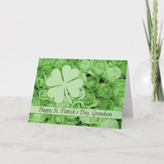 Grandson St. Patrick's Irish rozen Kaart (Voorkant)