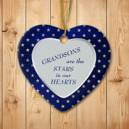 Grandson Star Heart Keepomwille Keramisch Ornament