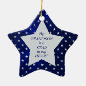 Grandson Star Pattern Keepomwille Keramisch Ornament (Voorkant)