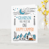 Grandson Summer Camp One Happy Camper Kaart (Gele Bloem)