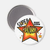 Grandson Super Cool Star Funny Magnet (Voorkant / Achterkant)