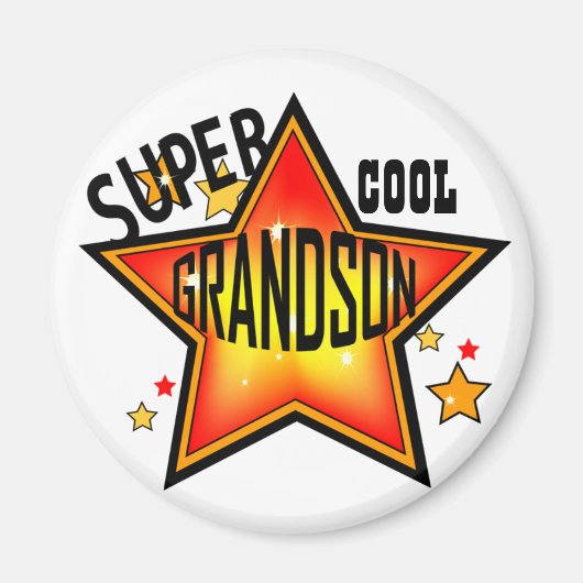 Grandson Super Cool Star Funny Magnet (Voorkant)