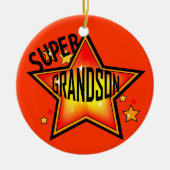 Grandson Super Star kerstversiering Keramisch Ornament (Voorkant)