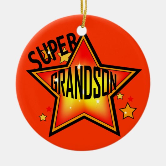 Grandson Super Star kerstversiering Keramisch Ornament (Voorkant)