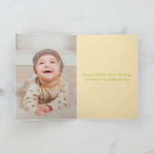 Grandson Third Birthday Cute Lion Photo Card Kaart (Binnen)