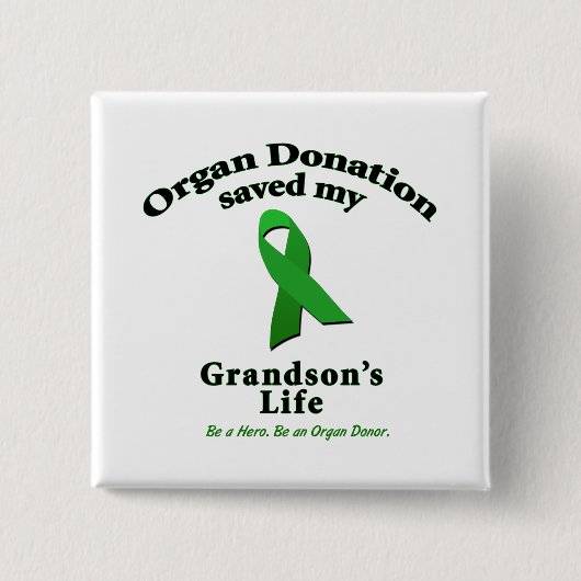 Grandson Transplant Vierkante Button 5,1 Cm (Voorkant)