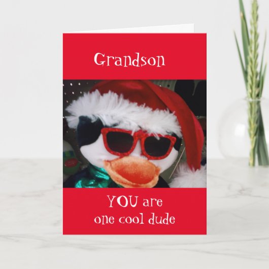 **GRANDSON** U IS ÉÉN COOL DUDE CHRISTMAS KAART (Voorkant)