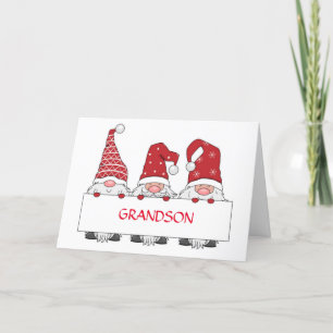 ** GRANDSON** UIT GNOMES VOOR CHRISTMAS KAART