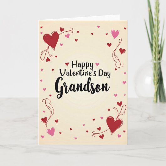 Grandson Valentine Greeting Card Kaart (Voorkant)