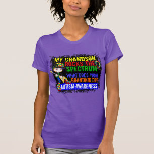 Grandson zet het spectrum autisme op de rails t-shirt