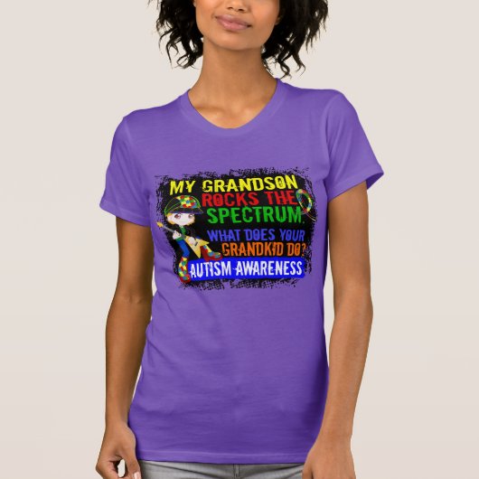 Grandson zet het spectrum autisme op de rails t-shirt (Voorkant)
