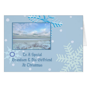 Grandson & Zijne Vriendin Winter Lake Kerstmis