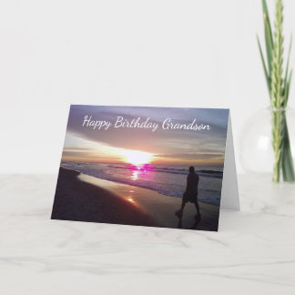 *GRANDSON'S BIRTHDAY* BEACH EN HOOR VAN HEM KAART