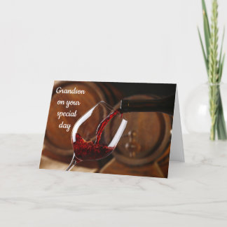* GRANDSON'S BIRTHDAY* POUR DE WIJN/ENJOY KAART