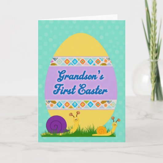 Grandsons First Easter Greeting Card Kaart (Voorkant)