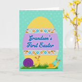 Grandsons First Easter Greeting Card Kaart (Gele Bloem)