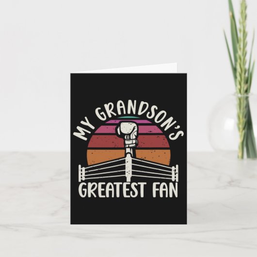 Grandson's Greatest Fan Boxing Grandma Boxing Gran Kaart (Voorkant)