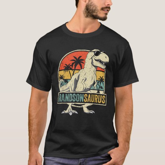 Grandsonsaurus T Rex Dinosaur Grandson Saurus Fami T-shirt (Voorkant)