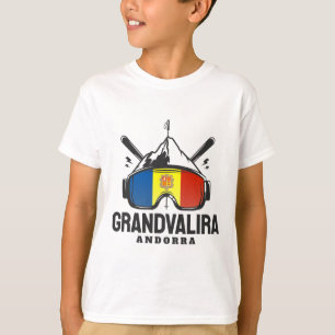 Grandvalira Andorra Ski Resort Retro Skien T-shirt