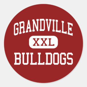 Grandville - Bulldogs - High - Grandville Michigan Ronde Sticker