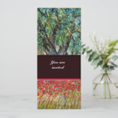 GRANEN, OLijfboom EN KLAPVELDEN,purper Kaart (Staand voorkant)