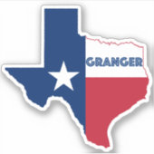 Granger Texas Vlag Sticker (Voorkant)