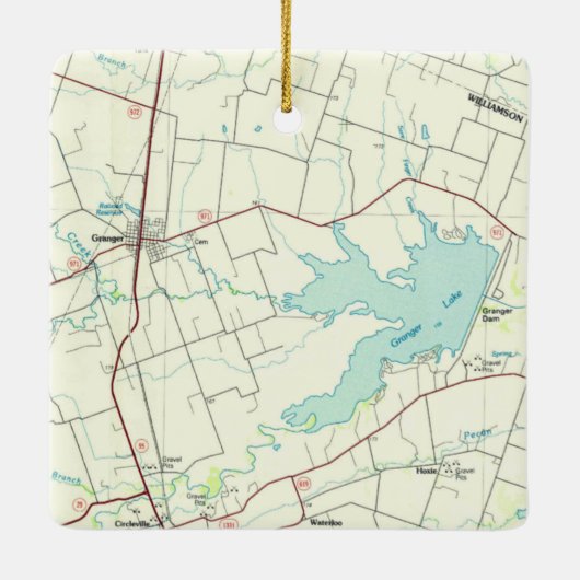 Granger TX  kaart Keramisch Ornament (Achterkant)