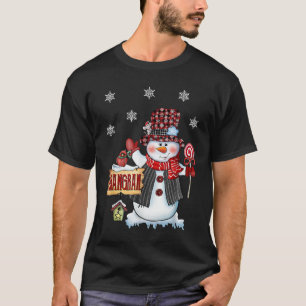 Grangran Snowman met kerstsnoe Cane Red Pset Sa T-shirt