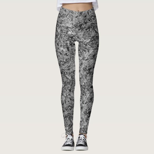Graniet Abstract Steen Marmeren Patroon Leggings (Voorkant)