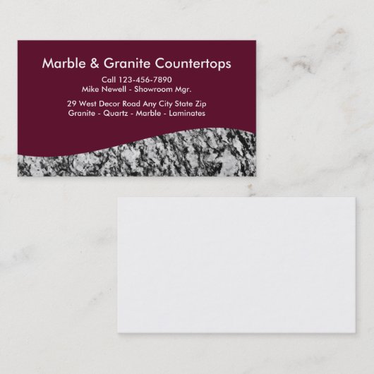 Graniet Distributor Visitekaartjes (Voorkant / Achterkant)