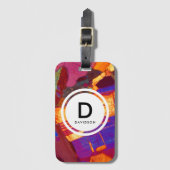 Graniet Dun Sectie Rock Textuur Monogram Bagagelabel (Voorkant (verticaal))