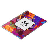 Graniet Dunne Sectie met Naam en Monogram op Notitieboek (Linkerzijde)