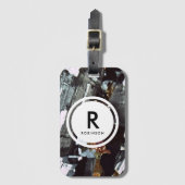 Graniet dunne sectie monogram bagagelabel (Voorkant (verticaal))