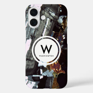 Graniet Dunne Sectie Monogram- Rock Textuur iPhone 16 Hoesje