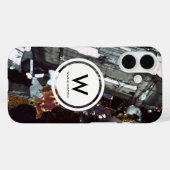 Graniet Dunne Sectie Monogram- Rock Textuur Case-Mate iPhone Case (Achterkant (horizontaal))