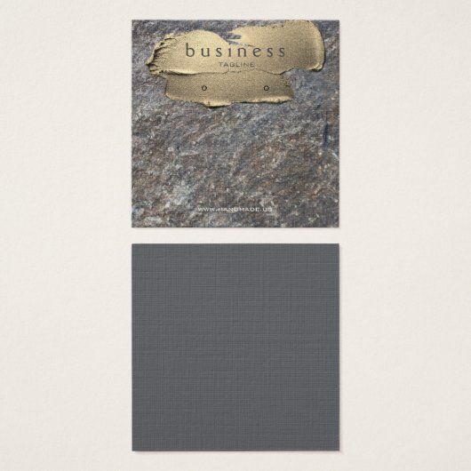 Graniet en Gouden Oorbel Display Vierkante Visitekaartjes (Voorkant /achterkant)