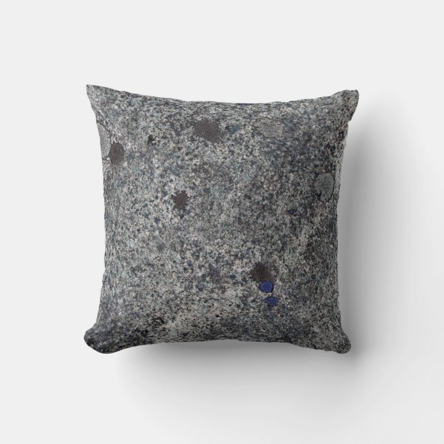 Graniet Gray met blauw detail Kussen (Voorkant)