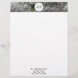 Graniet Gray Monogram en adres Briefhoofd Sjabloon